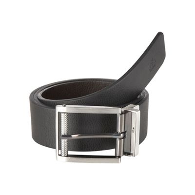 Big and tall designer black reversible belt